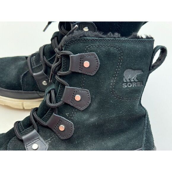 Sorel Explorer II Joan Women 8 Flaw* Black Lace-up Waterproof Leather NL4462-010 - Picture 10 of 16